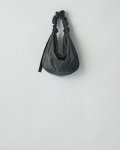 ssstein         SHIRRING HANDLE LEATHER SHOULDER BAG・LEATHER/BLACK