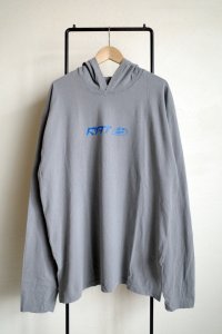 renewces       "L/S hooded print T-sh"・shadow grey×blue print