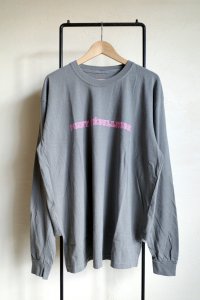 renewces       "L/S print T-sh"・light shadow grey×pink print