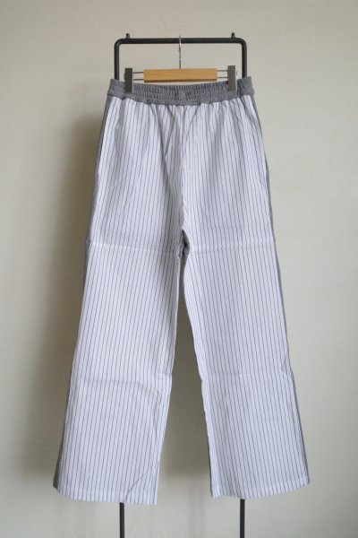 画像1: renewces       "combi pants of different materials"・wht.blue×grey