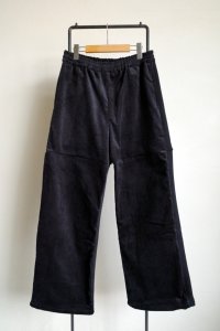 renewces       "bicolor 2 materials combi pants"・off black×black