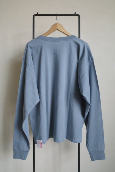 画像2: renewces       "Embroidery box L/S T-sh"・denim blue