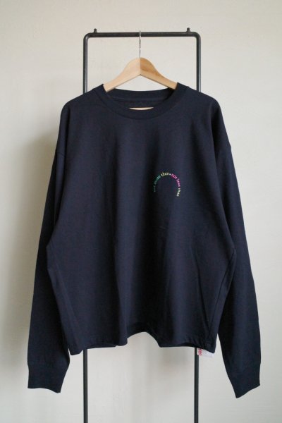 画像1: renewces       "Embroidery box L/S T-sh"・navy