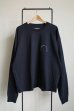 画像1: renewces       "Embroidery box L/S T-sh"・navy (1)