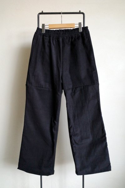 画像1: renewces       "bicolor 2 materials combi pants"・dark navy×black