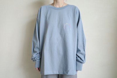 画像7: renewces       "Embroidery box L/S T-sh"・denim blue