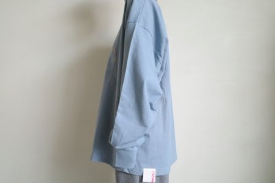 画像8: renewces       "Embroidery box L/S T-sh"・denim blue