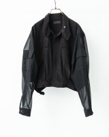 ANTHEM A       SHEER COTTON DOLMAN SHIRTS BLOUSON・BLACK