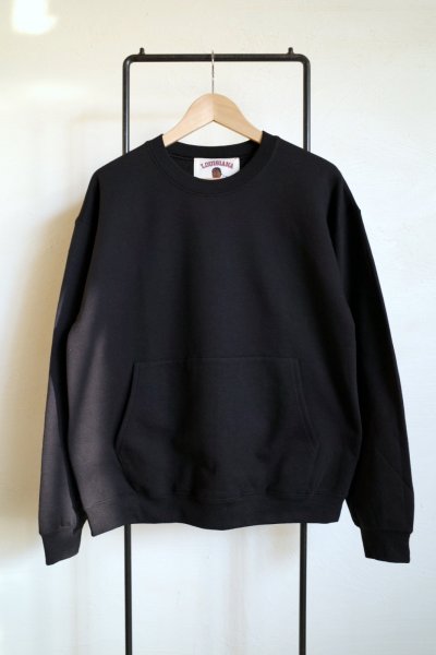 画像1: RELAX FIT       リラックスフィット ”Muff Pocket Crew Sweat”スウェットシャツ・ブラック