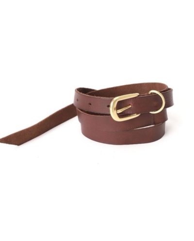 画像1: FOLL       firstclass leather basic belt・brown