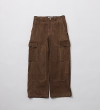 FOLL       goat suede double knee cargo pants・brown suede