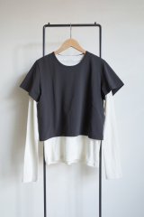 phebus       LAYERED T-SHIRTS・CHARCOAL×IVORY S1