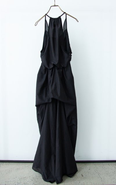 画像2: ANTHEM A        COTTON SILK DRAPE BUSTLE DRESS・BLACK