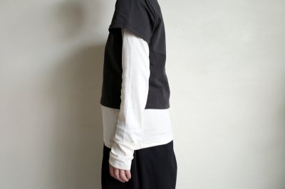 画像10: phebus       30%OFF LAYERED T-SHIRTS・CHARCOAL×IVORY S1