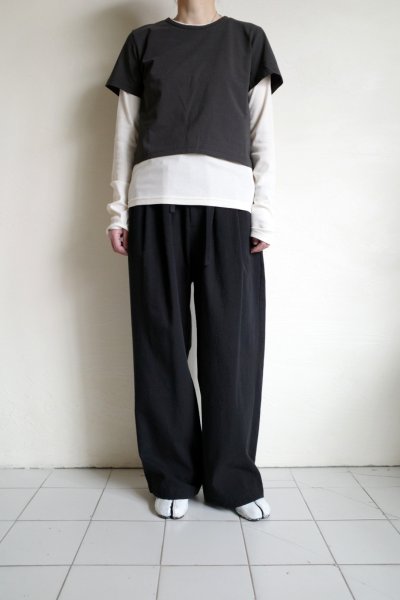 画像12: phebus       30%OFF LAYERED T-SHIRTS・CHARCOAL×IVORY S1