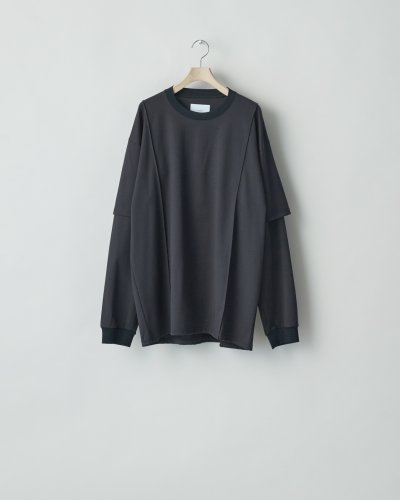 画像1: ssstein         OVERSIZED LAYERED SLEEVE TEE ・DARK NAVY