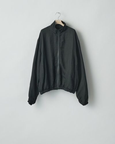 画像1: ssstein         VIS/LI TWILL SHIRRED LIGHT ZIP  JACKET ・BLACK