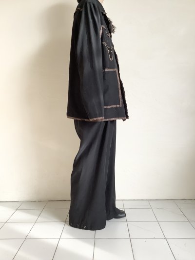 画像19: ANTHEM A        WOOL RAYON TROPICAL EMBROIDERY JACKET・BLACK