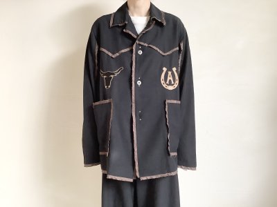 画像11: ANTHEM A        WOOL RAYON TROPICAL EMBROIDERY JACKET・BLACK