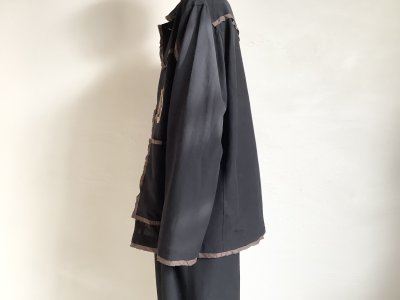 画像12: ANTHEM A        WOOL RAYON TROPICAL EMBROIDERY JACKET・BLACK