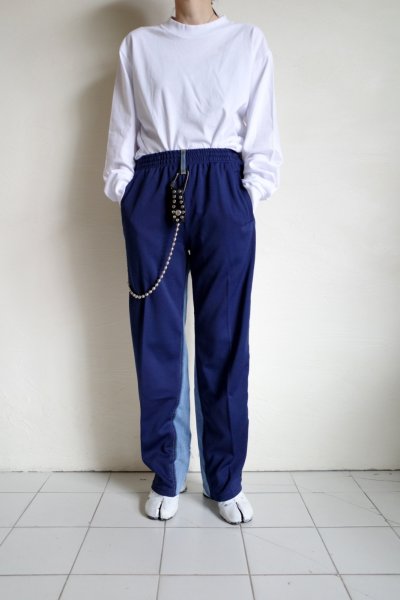 画像11: BODYSONG.      VINTAGE DENIM/T-SHIRT RECONSTRUCTION TRACK DOUBLE KNEE PANTS B