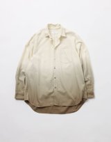 FOLL       cotton serge gradation shirt・brown