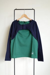 fluss       holter neck long sleeve T-shirts・navy/green