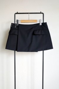 fluss       tailored wrap skirt・black