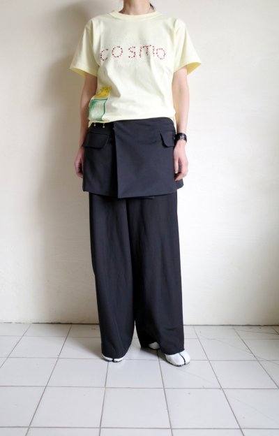 画像12: fluss       tailored wrap skirt・black