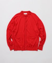 FOLL       washable wool knit shirt・red