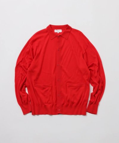 画像1: FOLL       washable wool knit shirt・red