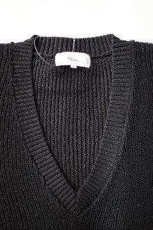 他の写真1: FOLL       cotton paper chunky v-neck sweater・black