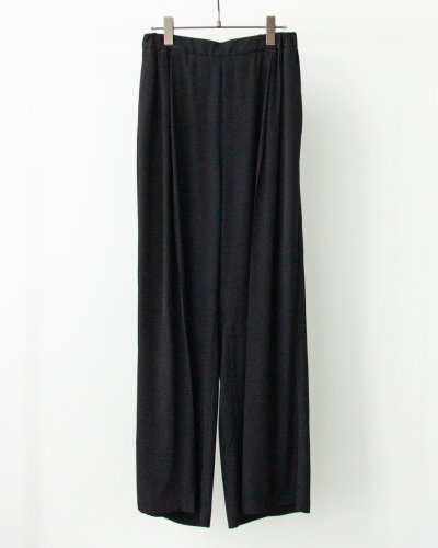 画像1: ANTHEM A        SILKY VISCOSE 2TUCK FLARE EASY PANTS・BLACK