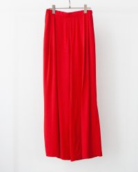 ANTHEM A        SILKY VISCOSE 2TUCK FLARE EASY PANTS・RED