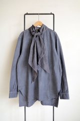 THE SUNNY       DYED DENIM DRESS SHIRTS・black