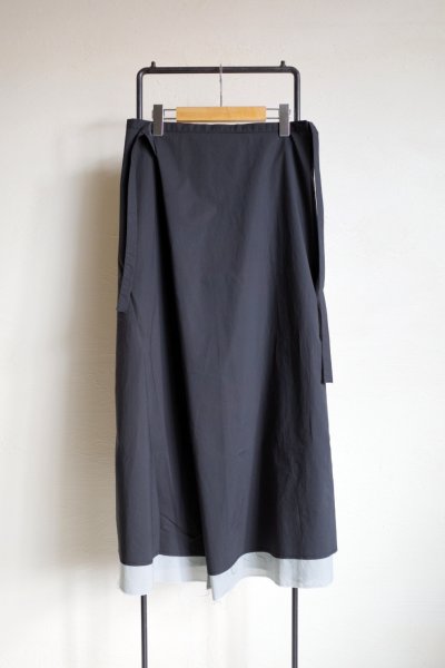 画像1: THE SUNNY       DOUBLE WRAP SKIRT・black