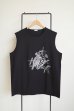 画像1: phebus       TWO BIRDS SLEEVELESS T-SHIRT・BLACK (1)