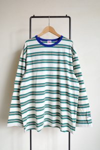 VOTE MAKE NEW CLOTHES       STRIPE T SHIRT・green×white