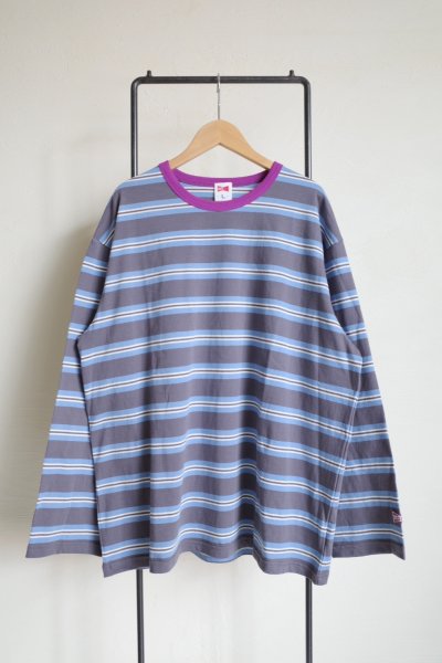 画像1: VOTE MAKE NEW CLOTHES       STRIPE T SHIRT・blue×gray