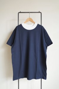 VOTE MAKE NEW CLOTHES       BI COLOR S/S T SHIRT・navy