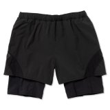 ROTOL       SHEER MESH LAYERED SHORTS・BLACK