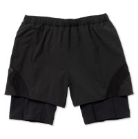 ROTOL       SHEER MESH LAYERED SHORTS・BLACK