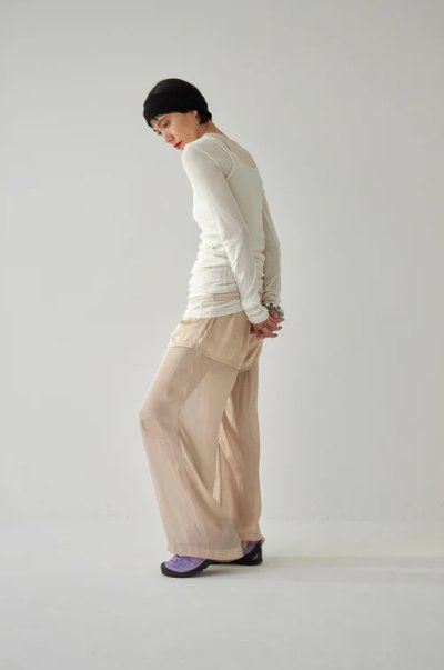 画像2: Mediam       Overlapping Pants・Light beige