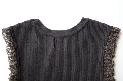 画像11: Mediam       Frill Lace Knit Tank・Black