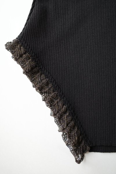 画像10: Mediam       Frill Lace Knit Tank・Black