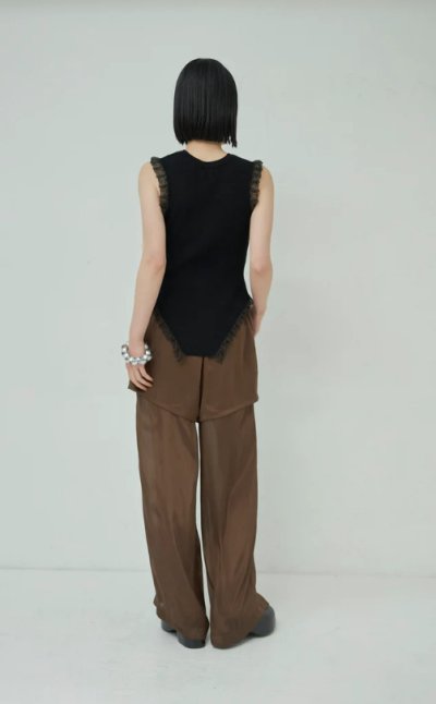 画像8: Mediam       Frill Lace Knit Tank・Black