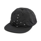  GARBAGE      SOFT BRIM 6 PANEL CAP (BIG PEACE)・BLACK×WHITE EMB