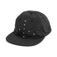  GARBAGE      SOFT BRIM 6 PANEL CAP (BIG PEACE)・BLACK×WHITE EMB