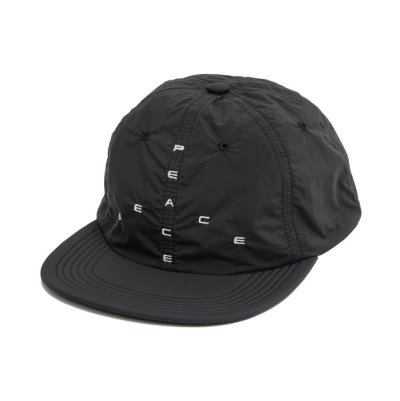 画像1:  GARBAGE      SOFT BRIM 6 PANEL CAP (BIG PEACE)・BLACK×WHITE EMB