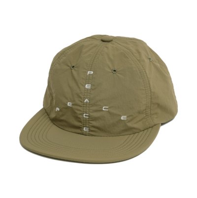 画像1:  GARBAGE      SOFT BRIM 6 PANEL CAP (BIG PEACE)・DK.OLIVE×WHITE EMB